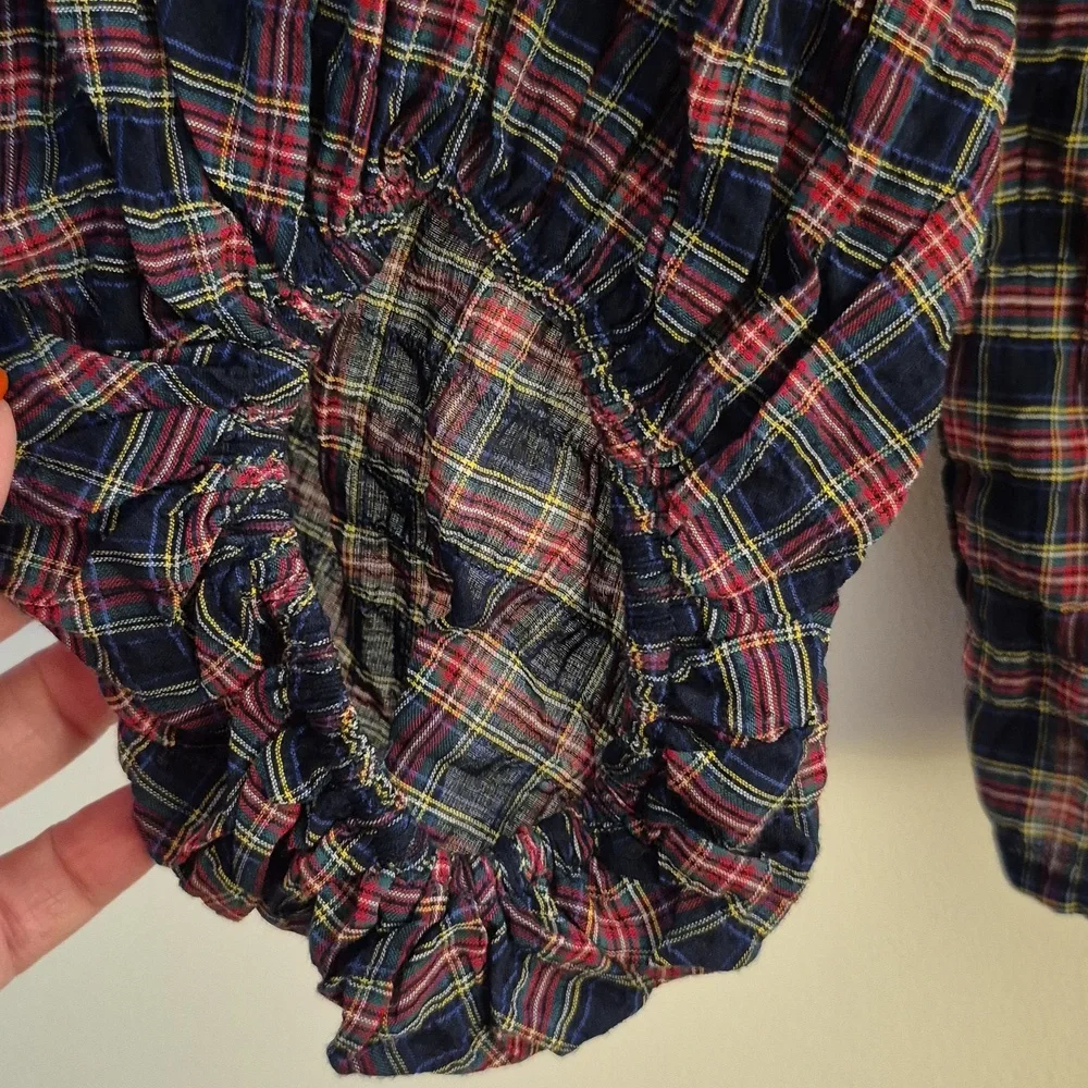 Plaid Women's Blouse - Black and Red - Picture 5 of 8